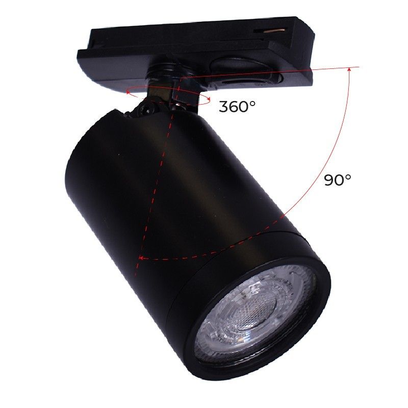 Spot sur rail monophasé avec douille GU10 Spot sur rail monophasé avec douille GU10