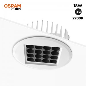 Spot Led encastrable 18W 24º UGR18 puce Osram