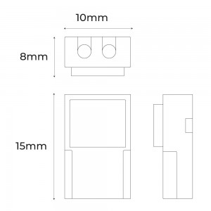 10 Pack 2Pin LED bande connecteur pour 8mm imperméable à l'eau unique  couleur 3538 2835 LED bande, bande rapide pour câbler le connecteur sans  dénuder