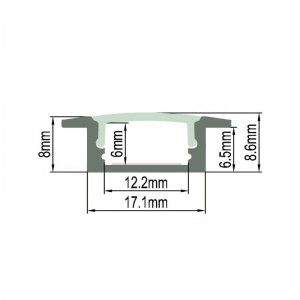 Vente profilé aluminium 23x8 mm à encastrer (2 m)