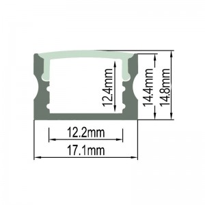 Profilé aluminium de surface 17x15 mm
