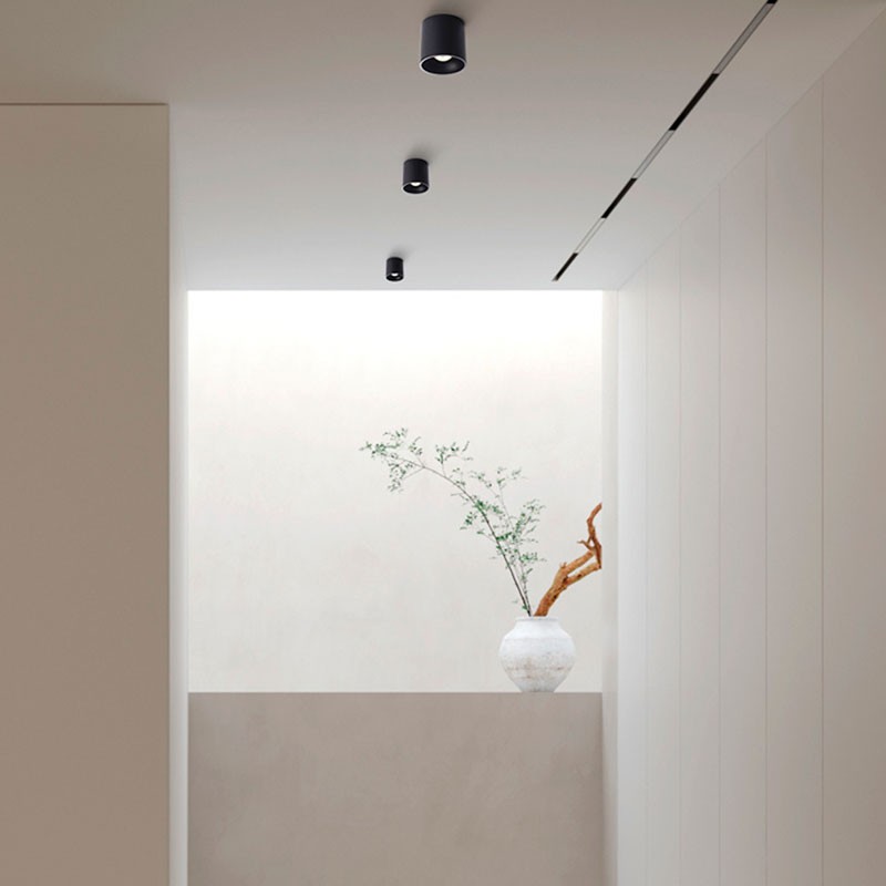 Support de superficie rond orientable GU10, MR16 PVC