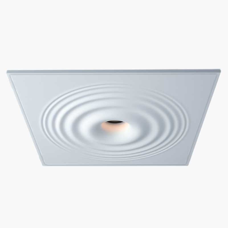 Support Spot Eurekaled En Plâtre Céramique Carré 100x100mm | Pour Plafonds Avec Douille GU10