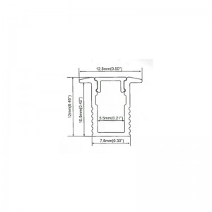 Profilé aluminium encastrable ruban LED 5mm