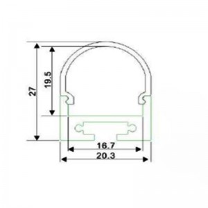 Profilé aluminium à suspendre ou à fixer au mur 20x27mm (2 m)