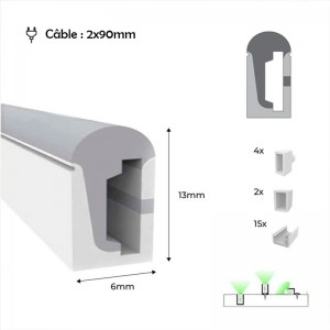 Dimensions de 6 x 13 mm