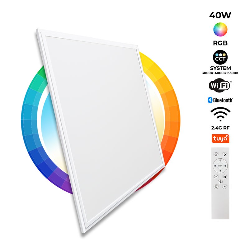 Panneau LED RGB RGBW +CCT  60x60 40W WIFI Smart