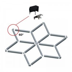 Connection de 2 luminaires à un angle de 60°