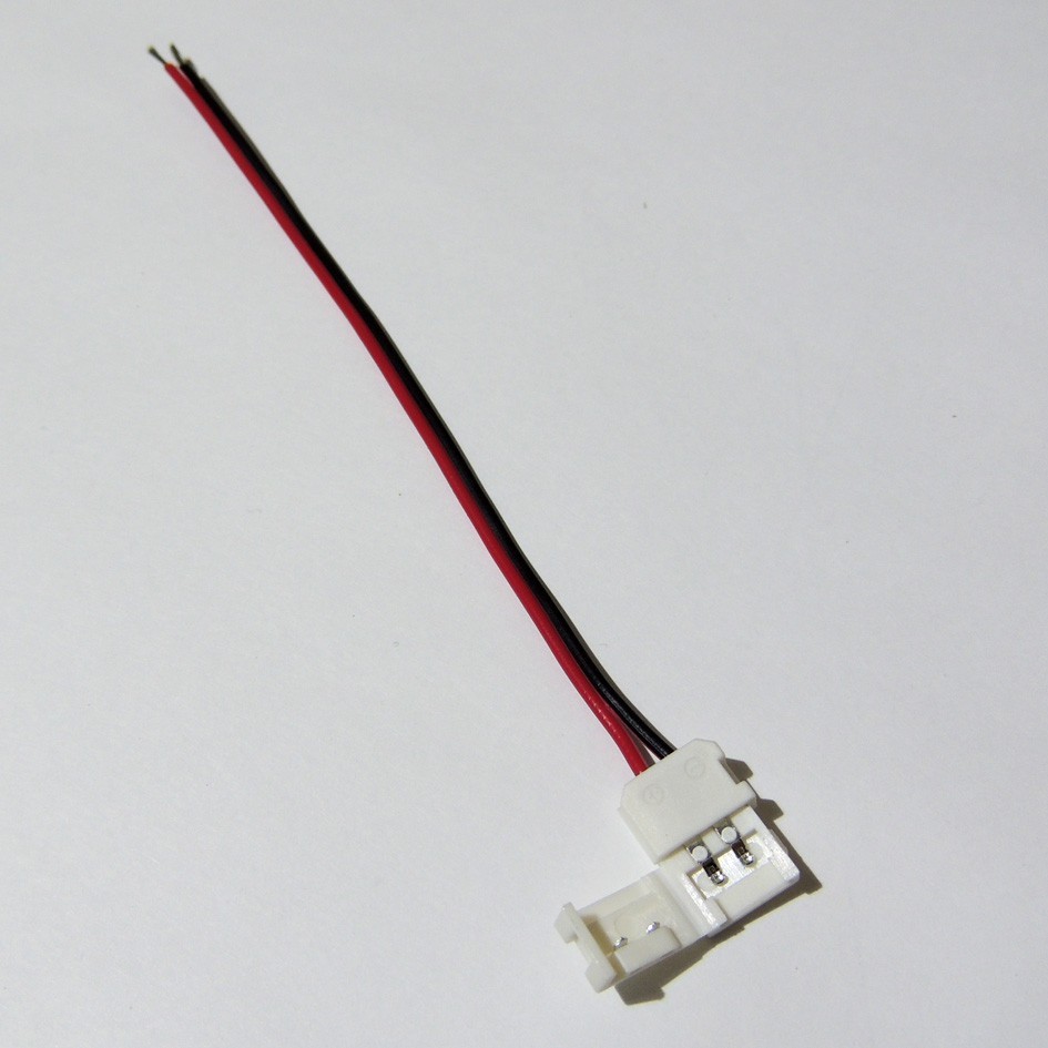 Connecteur ruban LED 8mm monocolore vers alimentation avec câble de 15cm