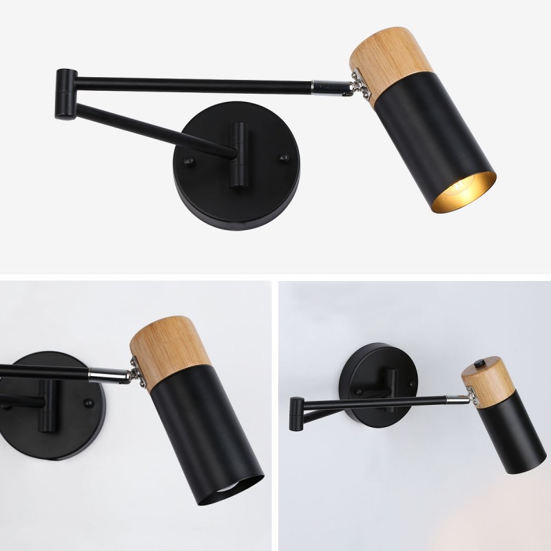 Applique murale en aluminium et en bois Applique murale en aluminium et en bois