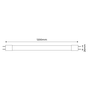 Dimensions Tube LED T8