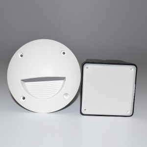 Borne encastrable LED ronde  en blanc