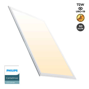 Panneau LED plat 120X60cm - Driver PHILIPS - 72W - UGR19 - Blanc chaud