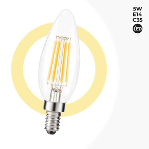 Acheter ampoule LED bougie 6W E14 230V verre transparent