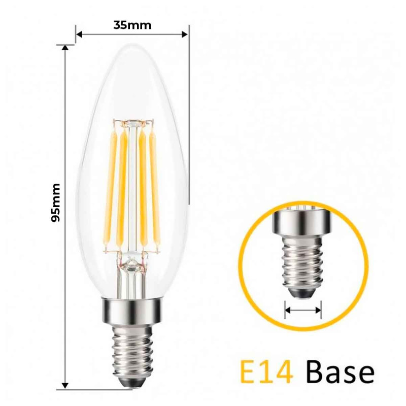 Ampoule bougie LED puissante 7W E14 Vtac Pro