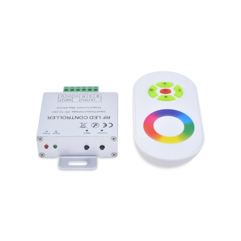 Contrôleur LED Monochrome 18A – 12V/24V, Avec Télécommande RF Tactile, Gradation, Pour Barres Lumineuses Simples