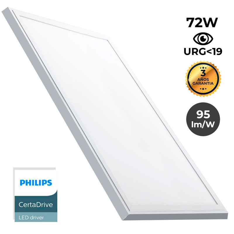 Panneau LED plat en saillie 120X60cm - Driver Philips - 72W - Blanc neutre