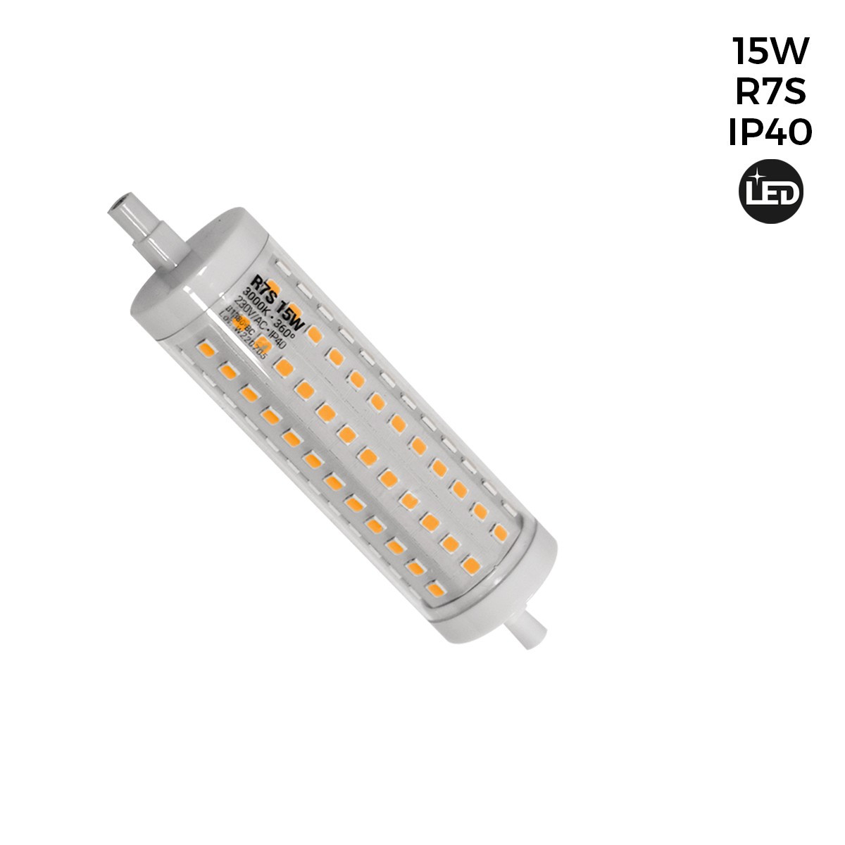 Ampoule LED R7S régulable 118mm 15W 230V 1700lm