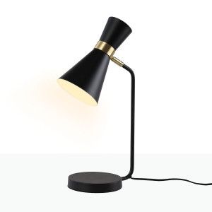 Lampe de table noire et dorée