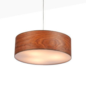 Lampe suspendue avec abat-jour effet bois "MATAGALLS"