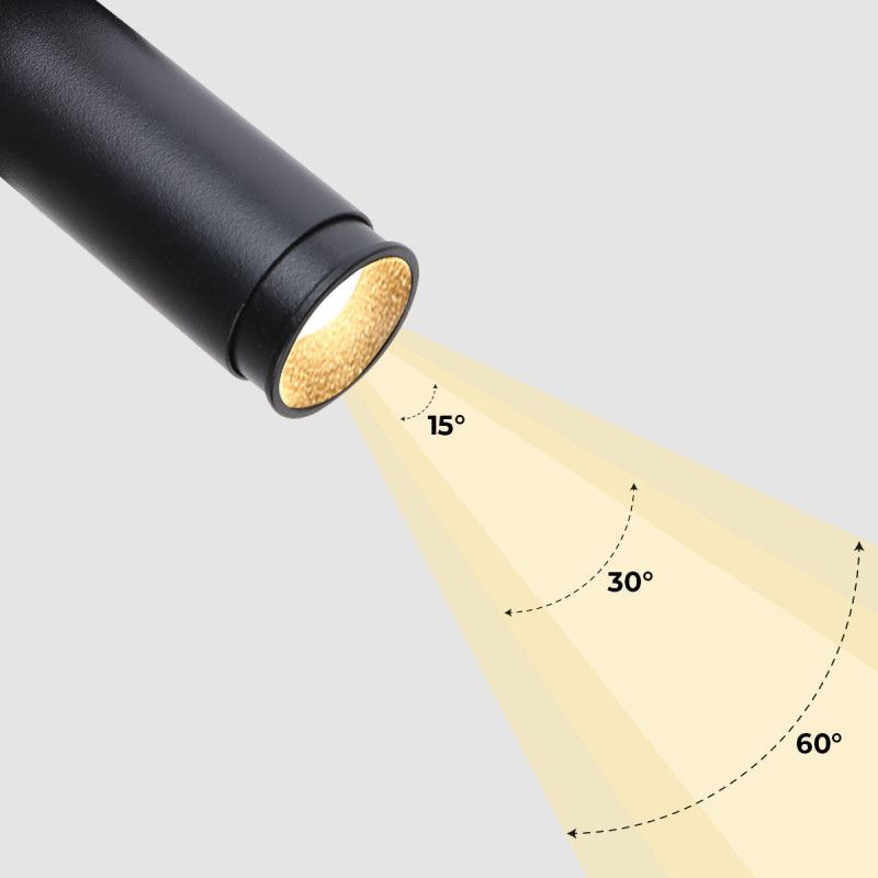 Spot avec ouverture de la lumière de 15° à 60° Spot avec ouverture de la lumière de 15° à 60°