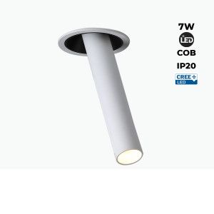 Spot LED encastré orientable "ALAI" - Zoom - 200mm - 2800K - LED COB - Puce Cree - 7W