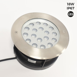Balise LED encastrable au sol 18W - Blanc chaud - Ø21cm- IP67