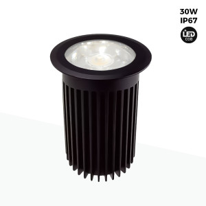 Balise LED encastrable au sol 30W -Blanc chaud- Ø10cm- IP67