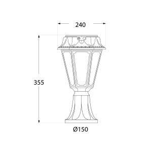 Dimensions de la borne solaire "MINILOT/ROSETTA"