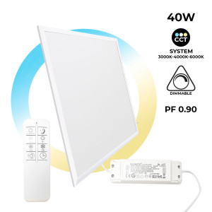 Panneau LED plat CCT réglable avec télécommande - 60x60cm - 40W