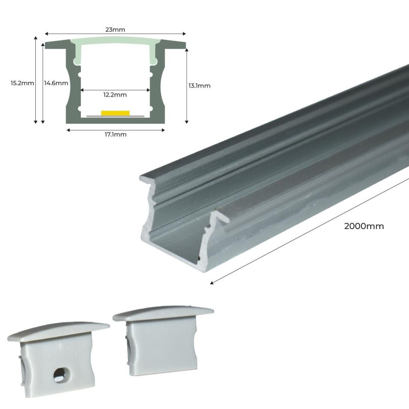 Diffuseur opale de 1m pour profilé LED aluminium encastrable