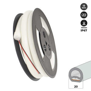 Néon LED flexible circulaire 360º de 5 mètres - Kit complet - 24 V - Ø20mm - IP67