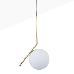 Suspension globe en verre et métal doré "HERMI" - E27