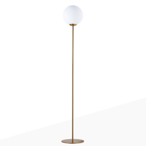 Lampadaire "BAILEY" avec sphère en verre opale - E27 - Inspiration "FLOS IC F1"