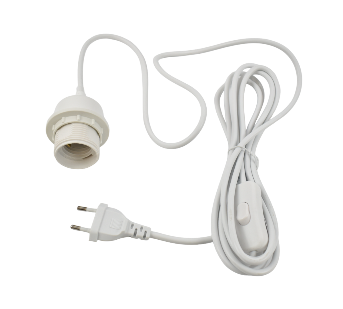 Kit Douille + Cable + Interrupteur Douille E27 avec câble PVC, interrupteur et prise
