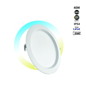 Downlight LED CCT haute efficacité - 40W - Driver Lifud