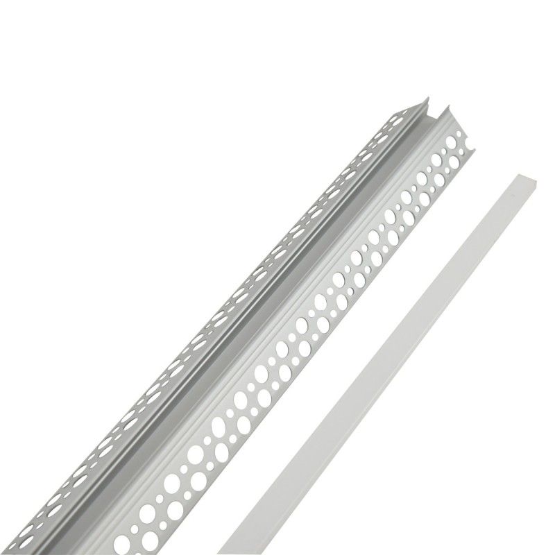 Profilé en aluminium d'intégration placoplâtre pour angle extérieur - Ruban LED jusqu'à 10 mm - 2 mètres