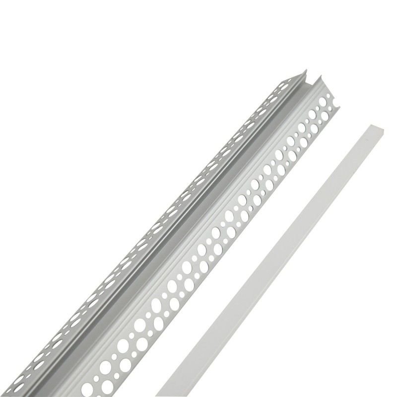 Profilé Aluminium Encastrable 2m pour Ruban LED Couvercle Blanc