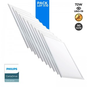 Pack de 10 panneaux LED slim 120X60cm - Driver PHILIPS - 72W - UGR19