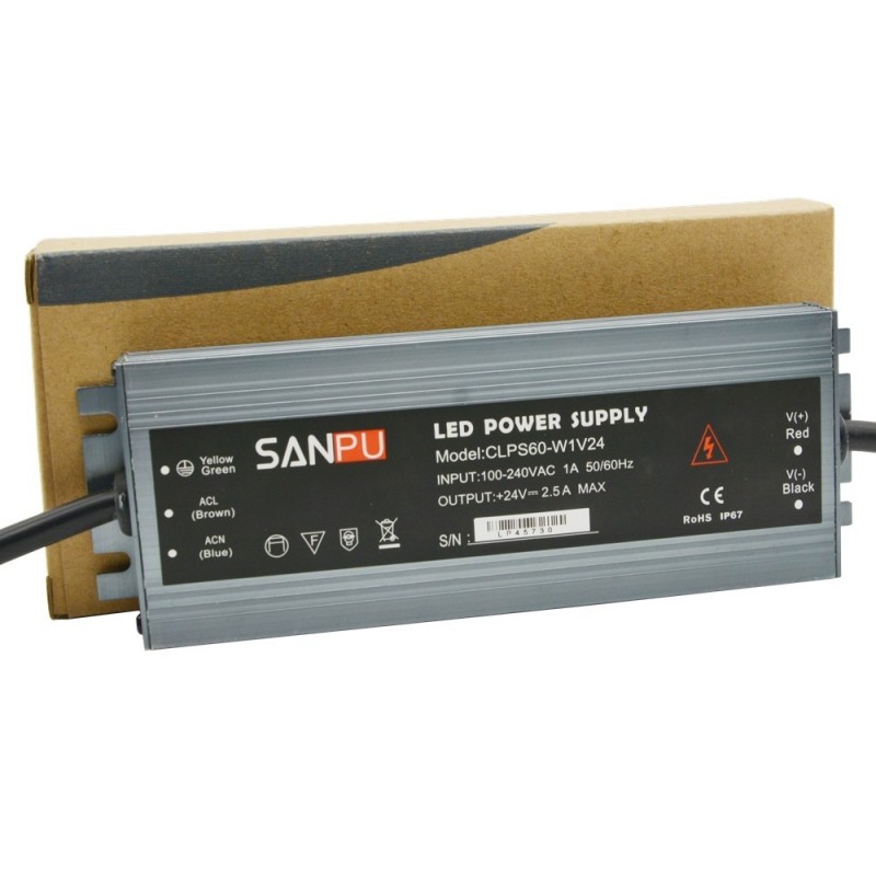 ALIMENTATION ÉTANCHE COMPACTE 60W IP67 SORTIE 24V-DC 2.5A ALIMENTATION ÉTANCHE COMPACTE 60W IP67 SORTIE 24V-DC 2.5A