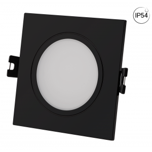 Collerette carrée pour ampoule GU10/ MR16 - Diffuseur opale - Coupe Ø 75-80 mm - IP54 - NEGRO