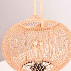 Lampe artisanale en fibres de bambou