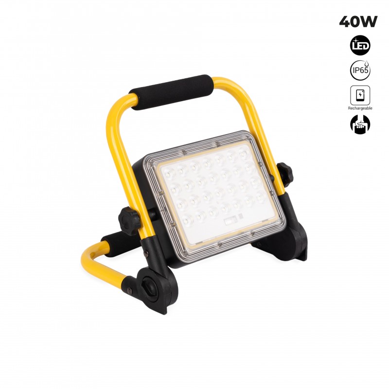 Projecteur LED 40W pour chantier portable - IP65 - 6000K