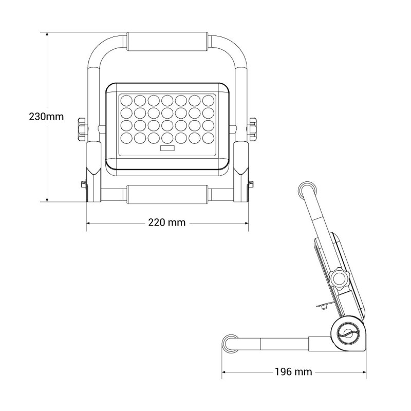 HOMCOM HOMCOM Projecteur de chantier LED 50W 5000K blanc - projecteur LED  fil inclus 3 m - étanche IP65 - projecteur chantier pivotant 360° - métal  alu. jaune noir pas cher 