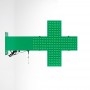 Croix pharmacie LED verte  50x50cm - Double face