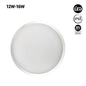 Plafonnier LED étanche CCT - Puissance réglable 12W-16W - Ø30cm - IP65