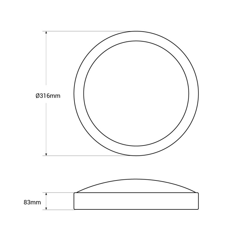 Plafonnier IP65 étanche avec détecteur de mouvement intégré 17W