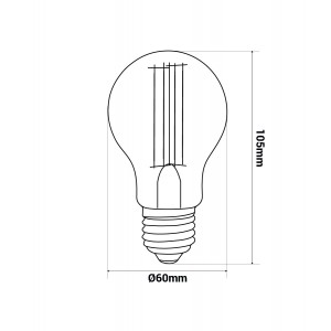 Dimension de l'ampoule LED E27 8W A60