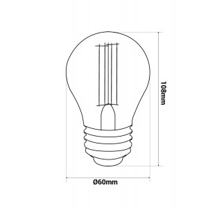 Ampoule vintage E27 A60 4W filament LED blanc chaud 2200k ambrée