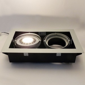 Cardan en acier pour deux ampoules QR111 LED